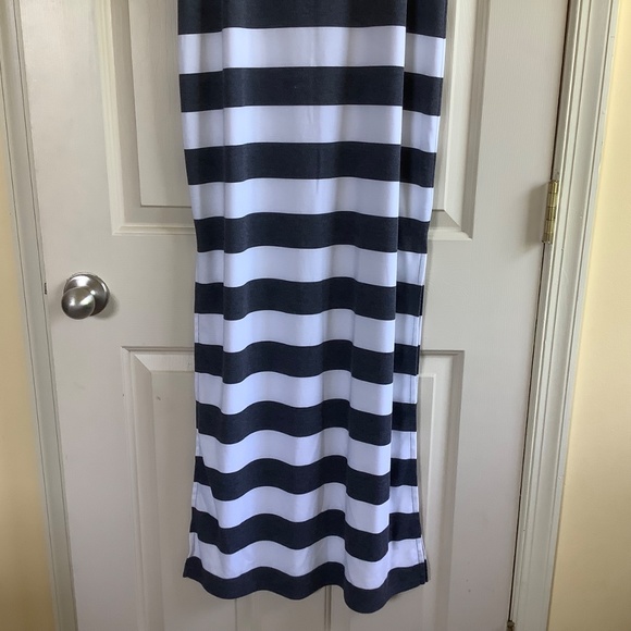 Michael Kors Sleeveless Wide Striped Maxi Dress Grey White SZ XL - Picture 5 of 13